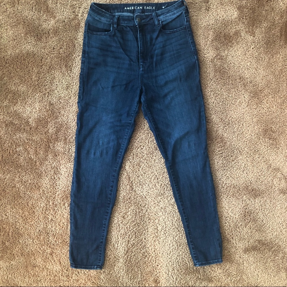 AEO Dark Wash Super High Waisted Jeans